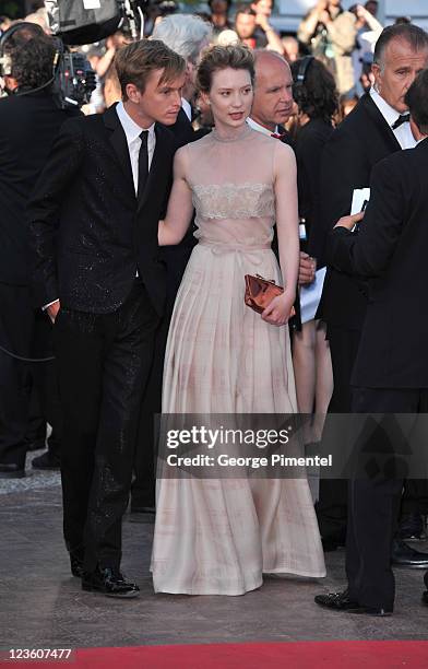 Actor Henry Hopper and actress Mia Wasikowska attend "The Tree Of Life" Premiere during the 64th Annual Cannes Film Festival at Palais des Festivals...