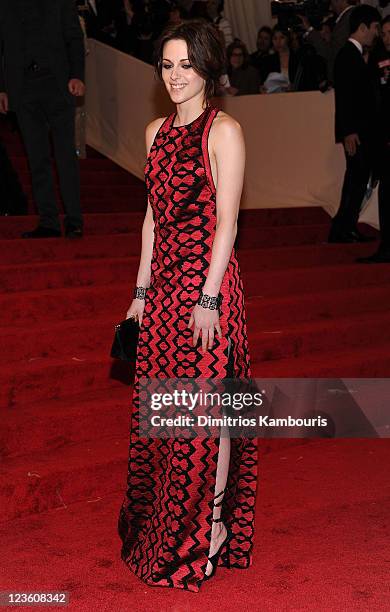 Actress Kristen Stewart attends the "Alexander McQueen: Savage Beauty" Costume Institute Gala at The Metropolitan Museum of Art on May 2, 2011 in New...