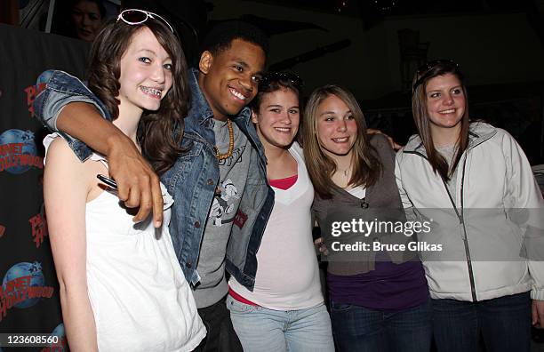 Tristan Wilds promotes "90210" and poses with fans as he visits Planet Hollywood Times Square on April 22, 2011 in New York City.