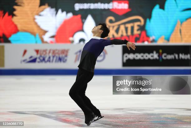 Nathan Chen of the United States performs during men's free skate in day 2 of the ISU Grand Prix of Figure Skating Skate America at the Orleans Arena...