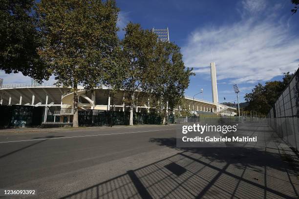 General view outside the Artemio Franchi Stadium during the Serie A match between ACF Fiorentina and Cagliari Calcio at Stadio Artemio Franchi on...