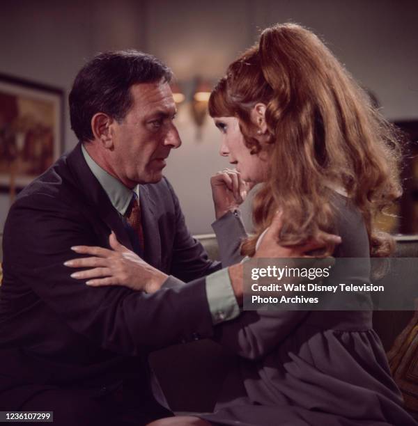 Jack Klugman, Bridget Hanley appearing in the ABC tv series 'The Odd Couple'.