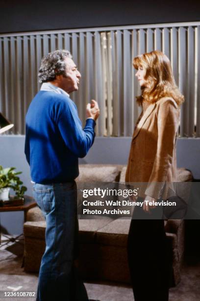 Los Angeles, CA Director Allen Reisner, Jan Smithers behind the scenes, making of the ABC tv movie 'The Love Tapes'.