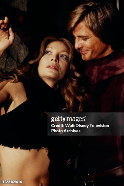 Los Angeles, CA Arlene Martel, Dirk Benedict appearing in the ABC tv series 'Battlestar Galactica', episode 'The Man with Nine Lives'.