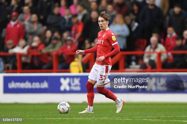 James Garner of Nottingham Forest in action during the Sky Bet Championship match between Nottingham Forest and Fulham at the City Ground, Nottingham...