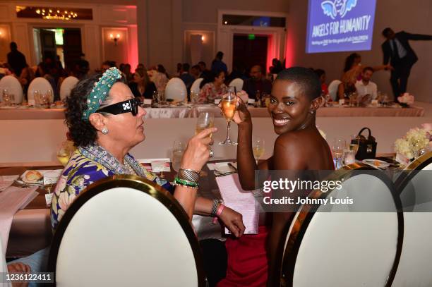 Veronika Guerra and Saje Nicole attend the 7th annual Catwalk for Charity Brunch & Fashion Show benefiting Haitian children at The Ritz-Carlton Key...