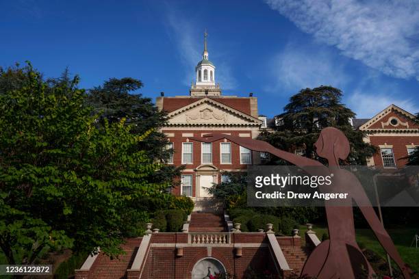 View of the Howard University campus October 25, 2021 in Washington, DC. Students have complained about mold and poor conditions in some dorm rooms...