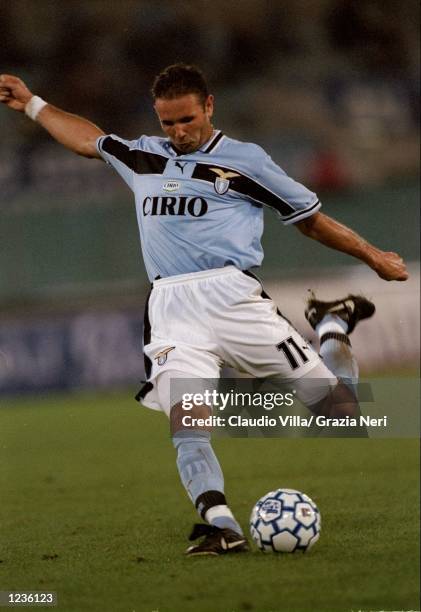 Sinisa Mihajlovic of Lazio in action against AC Milan during the Serie A match at the Stadio Olimpico in Rome, Italy. \ Mandatory Credit: Claudio...