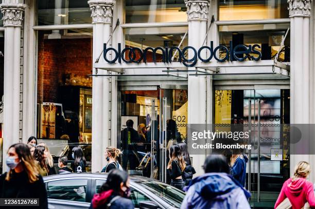 Bloomingdale's department store in the SoHo neighborhood of New York, U.S., on Sunday, Oct. 24, 2021. Consumers are facing dire warnings to get...