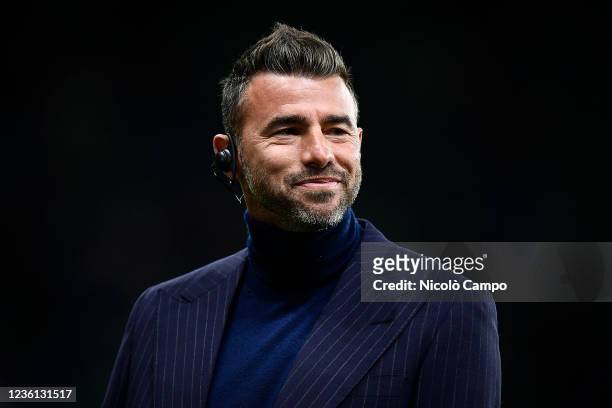 Former football player Andrea Barzagli smiles prior to the Serie A football match between FC Internazionale and Juventus FC. The match ended 1-1 tie.