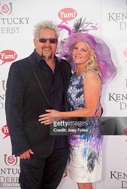 Personality Guy Fieri and wife Lori Fieri attend the 137th Kentucky Derby at Churchill Downs on May 7, 2011 in Louisville, Kentucky.