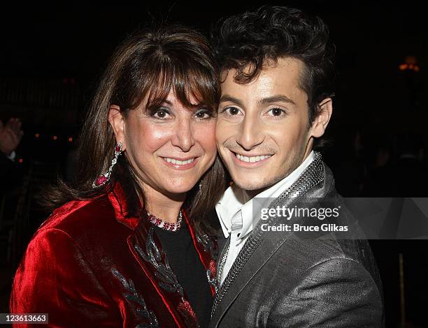 Producers Stephanie P. McClelland and Frankie J. Grande pose at The Opening Night After Party for "La Bete" on Broadway at Gotham Hall on October 14,...