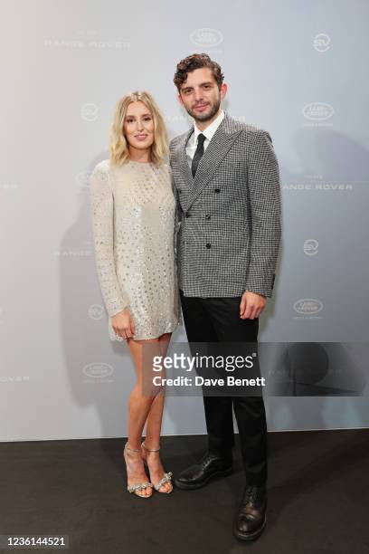Laura Carmichael and Michael C. Fox attend the launch of the new Range Rover at The Royal Opera House on October 26, 2021 in London, England.