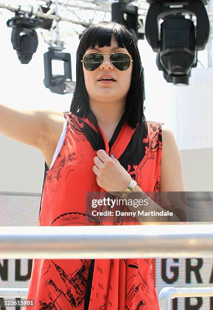 Jessie J rehearses for Chanel+ program 'Le Grand Journal' at Majestic Beach Pier on May 12, 2011 in Cannes, France.