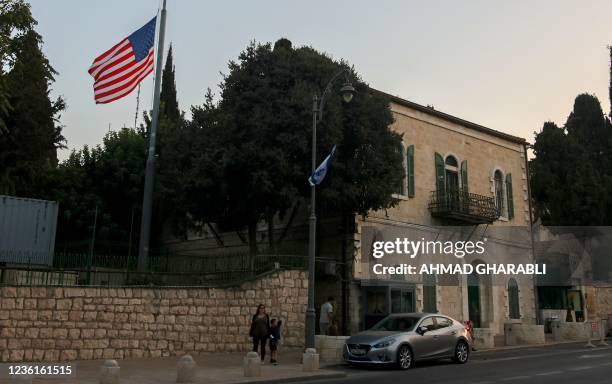 This picture taken on October 27 shows the US consulate in Jerusalem.
