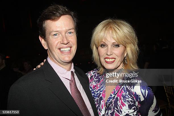 Dylan Baker and Joanna Lumley pose at The Opening Night After Party for "La Bete" on Broadway at Gotham Hall on October 14, 2010 in New York City....