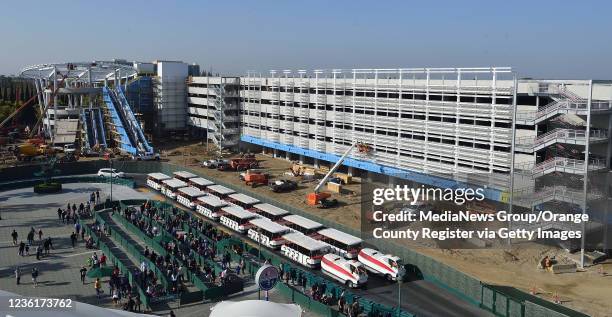 Anaheim, CA The new Pixar Pals parking structure under construction next to the Mickey and Friends structure at the Disneyland Resort in Anaheim, CA,...