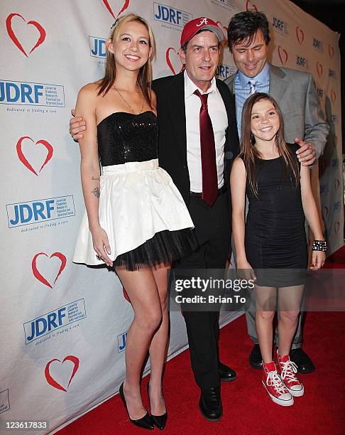 Natalie Kenly aka "Natty Baby" , Charlie Sheen, Todd Zeile, and his daughter Hannah Zeile attend Juvenile Diabetes Research Foundation's 8th annual...