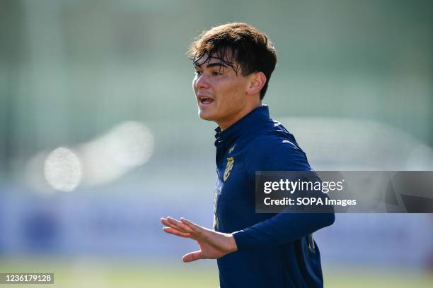 Jonathan Khemdee of Thailand seen during the AFC U23 Asian Cup Uzbekistan 2022 Group J qualifying round between Thailand and Mongolia at the MFF...