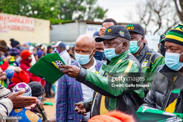 David Dabede Mabuza ?and Cllr Mzwandile Masina during the African National Congress election campaign on October 26, 2021 in Daveyton, South Africa....