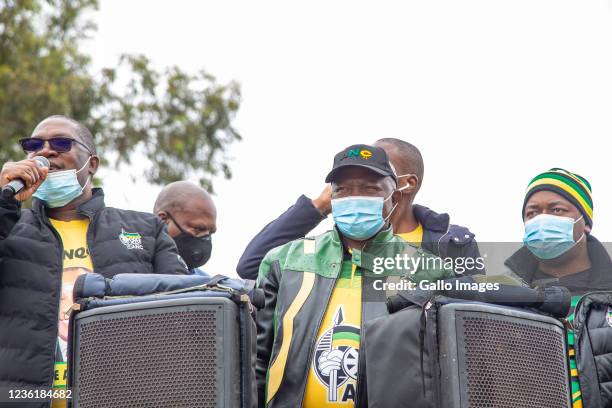 David Dabede Mabuza ?and Cllr Mzwandile Masina during the African National Congress election campaign on October 26, 2021 in Daveyton, South Africa....