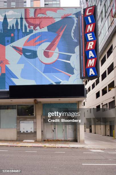 Cinerama movie theater permanently closed in the Belltown neighborhood of Seattle, Washington, U.S., on Friday, Oct. 22, 2021. Concerns about Covid,...