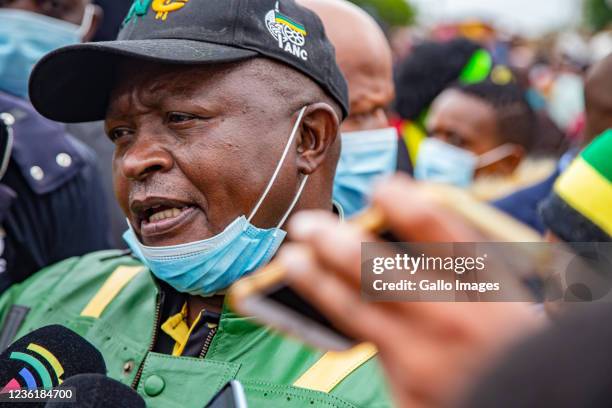 David Dabede Mabuza during the African National Congress election campaign on October 26, 2021 in Daveyton, South Africa. The 2021 South African...