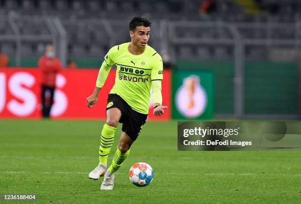 Reinier Jesus Carvalho of Borussia Dortmund controls the ball during the DFB Cup second round match between Borussia Dortmund and FC Ingolstadt 04 at...