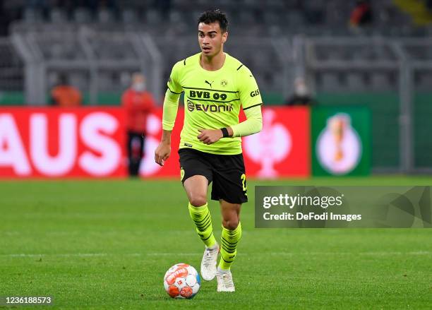 Reinier Jesus Carvalho of Borussia Dortmund controls the ball during the DFB Cup second round match between Borussia Dortmund and FC Ingolstadt 04 at...