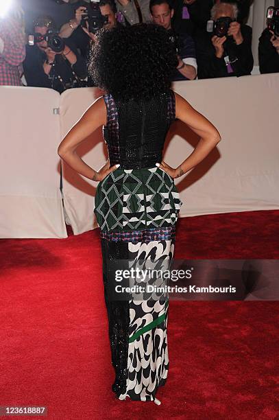 Solange Knowles attends the "Alexander McQueen: Savage Beauty" Costume Institute Gala at The Metropolitan Museum of Art on May 2, 2011 in New York...