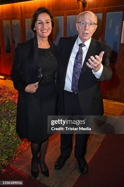 Sandra Maischberger and Reiner Calmund attend the 10th Diabetes Charity-Gala at Tipi am Kanzleramt on October 28, 2021 in Berlin, Germany.