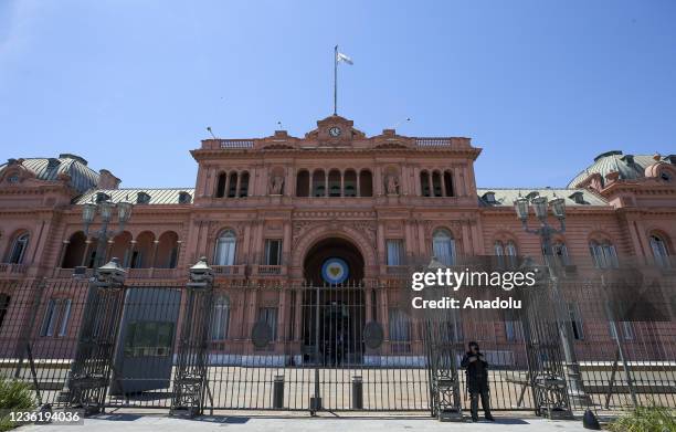 General view of Casa Rosada , presidential office is seen in capital city Buenos Aires, Argentina on October 28, 2021.