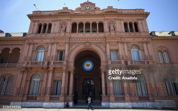 General view of Casa Rosada , presidential office is seen in capital city Buenos Aires, Argentina on October 28, 2021.