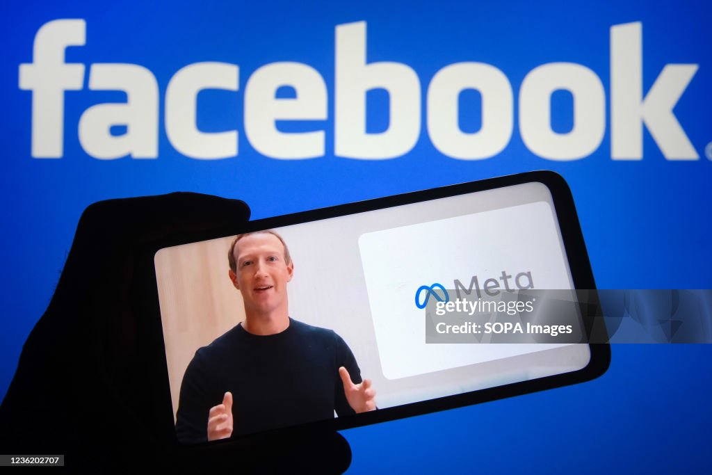 In this photo illustration, Facebook CEO Mark Zuckerberg is...