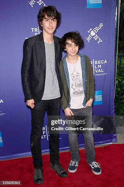 Actors Alex Wolff and Nat Wolff attend the premiere of "Janie Jones" during the 10th Tribeca Film Festival at SVA Theater on April 29, 2011 in New...