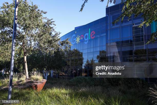 Google headquarters is seen in Mountain View, California, United States on October 28, 2021.