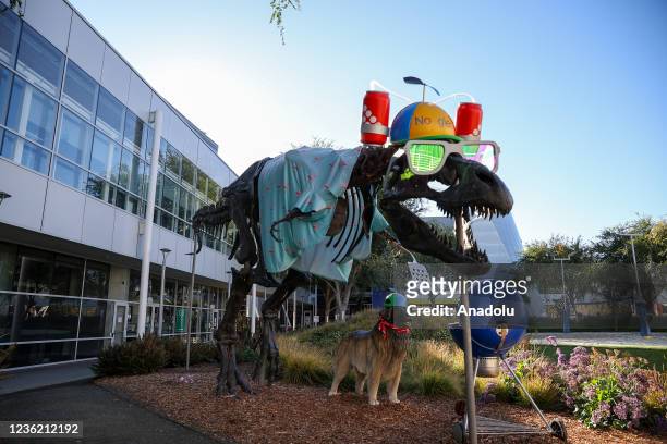 Google headquarters is seen in Mountain View, California, United States on October 28, 2021.