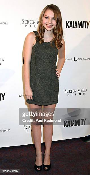 Actress Sammi Hanratty arrives at "Kalamity" Los Angeles Premiere at Laemmle Sunset 5 Theatre on October 22, 2010 in West Hollywood, California.