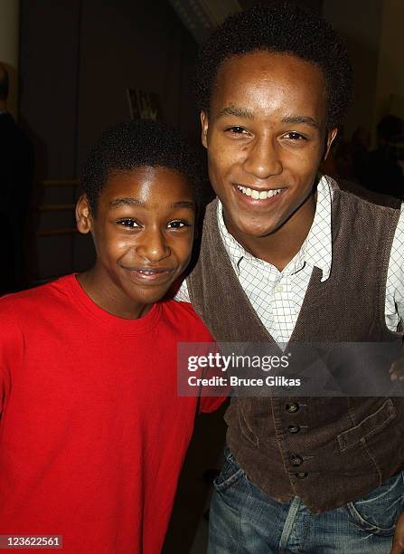 Jeremy Gumbs and Kendrick Jones attend "The Scottsboro Boys" press event at The Alvin Ailey American Dance Theater on October 6, 2010 in New York...