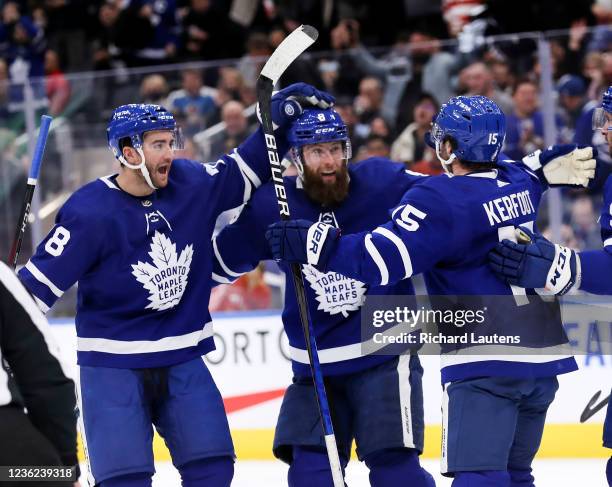 October 30 In first period action, Toronto Maple Leafs defenseman Jake Muzzin celebrates his first goal of the season. The Toronto Maple Leafs took...