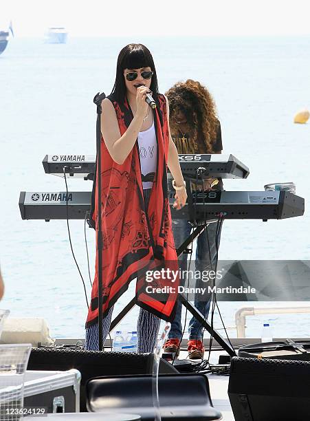 Jessie J rehearses for Chanel+ program 'Le Grand Journal' at Majestic Beach Pier on May 12, 2011 in Cannes, France.