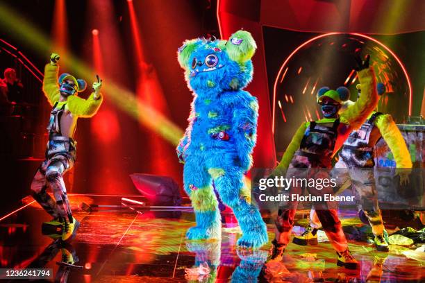 Muelli Mueller" performs during the third show of the 5th season of "The Masked Singer" at MMC Studios on October 30, 2021 in Cologne, Germany.