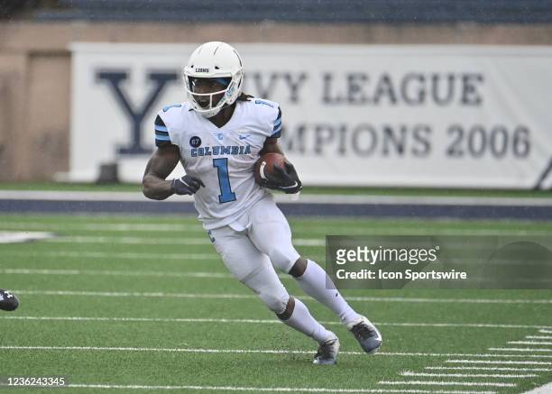 Columbia Lions running back Dante Miller rushes down the field during the game as the Columbia Lions take on the Yale Bulldogs on October 30 at the...