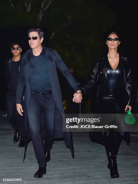 Patrick Whitesell and Pia Miller are seen on October 30, 2021 in Los Angeles, California.