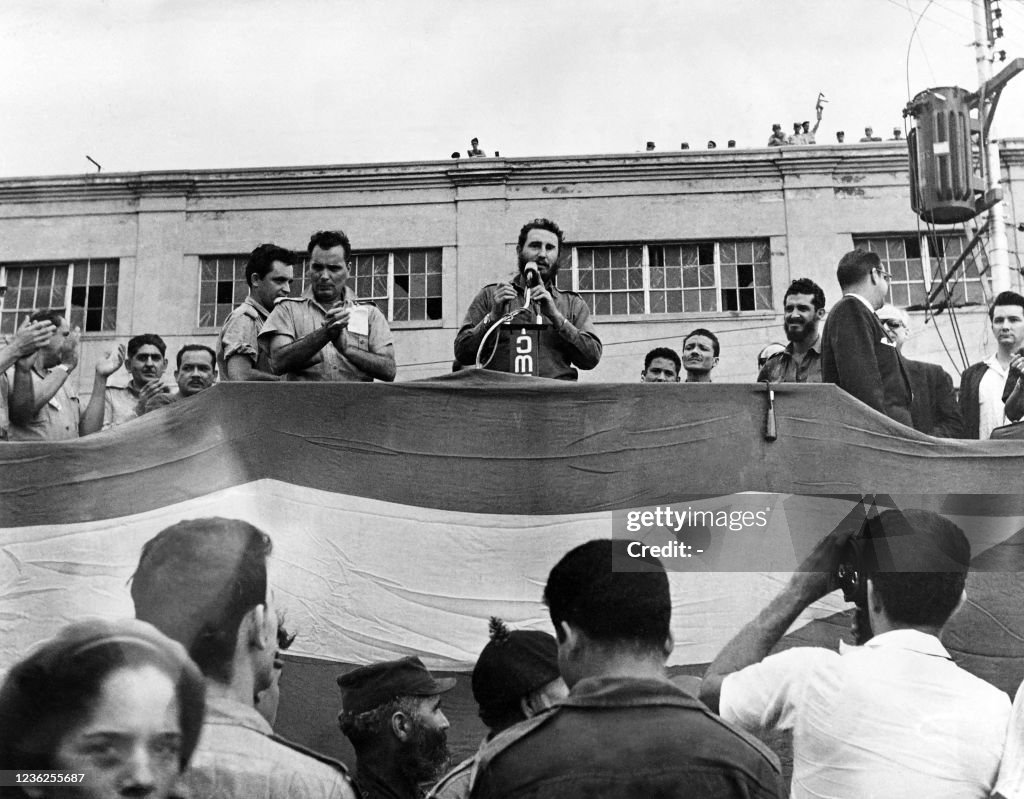 Fidel Castro Delivers A Speech At The May 1 1961 Parade In Havana fidel-castro-delivers-a-speech-at-the-may-1-1961-parade-in-havana