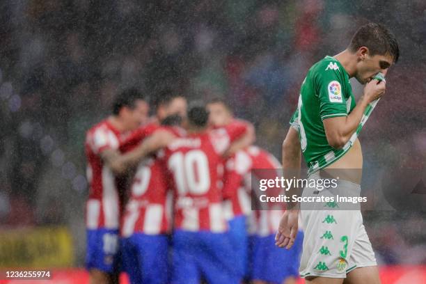 Edgar Gonzalez of Real Betis dejected during the La Liga Santander match between Atletico Madrid v Real Betis Sevilla at the Estadio Wanda...