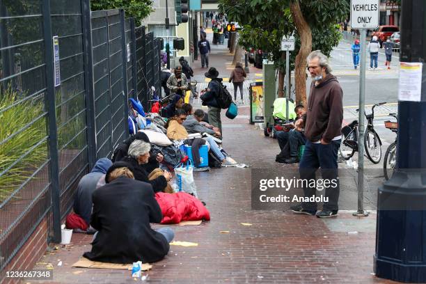 Homeless people are seen on streets of the Tenderloin district in San Francisco, California, United States on October 30, 2021. Last week on Tuesday,...