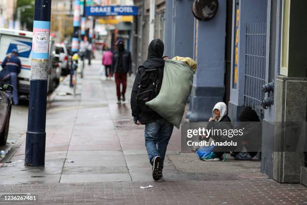 Homeless people are seen on streets of the Tenderloin district in San Francisco, California, United States on October 30, 2021. Last week on Tuesday,...