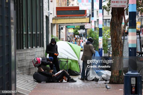 Homeless people are seen on streets of the Tenderloin district in San Francisco, California, United States on October 30, 2021. Last week on Tuesday,...