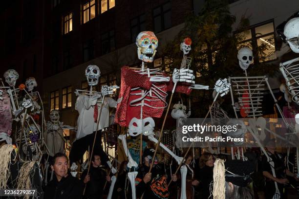 Atmosphere during 48th annual Village Halloween Parade attended by thousand participants and spectators along 6th avenue in Manhattan. Parade...
